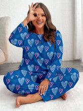 Load image into Gallery viewer, Plus Heart Print Pajama Set
