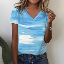 Load image into Gallery viewer, New Women's T-Shirts Funny Stripe Print Top Fashion Simple Pattern T Shirts for Women Summer Leisure Female Clothing Streetwear
