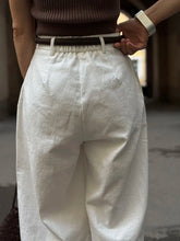 Load image into Gallery viewer, Summer White Pants For Women Cotton Formal High Waist Wide Leg Trousers Ladies Elegant Summer Women's Pants Straight Leg Office
