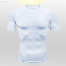 Load image into Gallery viewer, Gym Fitness T Shirt Men's Short Sleeve Summer Boxing Jersey Legging Men Rashguard Compression Pants Quick Dry Tight T-Shirts Men
