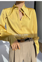 Load image into Gallery viewer, Elegant Satin Office Casual Shirt
