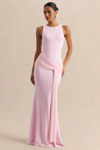 Load image into Gallery viewer, Elegant Mermaid Evening Dress Draped Detachable Cape Sleeveless Bodycon Maxi Gown Wedding Party Elegant Draped Formal Dress

