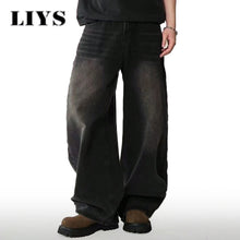 Load image into Gallery viewer, Four Season Men's Jeans Korean Version Student Casual Pants High Street Straight Loose Wide Leg Jeans Black Grey Blue Baggy Jean
