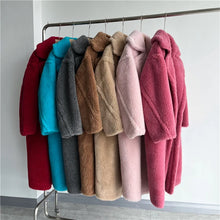Load image into Gallery viewer, Winter Jacket Women Long Coat  Wool Woven Fabric Thick Warm Outerwear Oversize Fashion Streetwear Teddy Bear Coats
