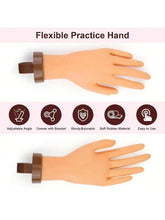 Load image into Gallery viewer, Nail art beginners practice fake hand models with insertable nail plates, bendable fingers, display racks, rubber hands

