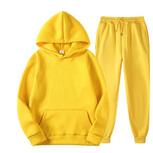 Load image into Gallery viewer, Men Tracksuit 2 Pieces Sets Hooded Sweatshirt +Drawstring Pants Male Hoodies Running Sportswear Men Women Autumn Sportwear
