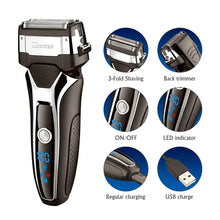 Load image into Gallery viewer, Surker Electric Shaver for Men Rechargeable Intelligent Reciprocating Type Razor Washable Digital LCD Display Shaving Machine
