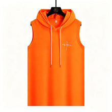 Load image into Gallery viewer, Summer Men‘s Workout Tee Running Training Hooded Sleeveless Gym Fitness Top Fashionable Loose Quick Drying Sports Tank Top
