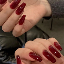 Load image into Gallery viewer, 24pcs Gradient Fake Nails French Ballerina Nail Waterproof Faux Medium Coffin false nails Fingernails Press on Nails Tips
