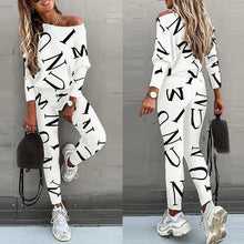 Load image into Gallery viewer, Women's Yoga Set Soft Outfit Letters Print Long Sleeve Top Spring Tracksuit Casual Sports Fitness Yoga Suit
