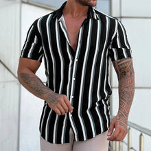 Load image into Gallery viewer, Striped Hawaiian Casual Shirt Men
