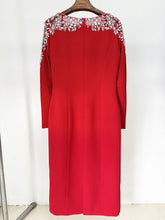 Load image into Gallery viewer, Elegant Beaded Straight Midi Dress
