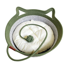 Load image into Gallery viewer, Pet Cat Bed Round Hand Woven Rattan Wear-resistant Cat Bed Summer Pet Bed Indoor Sleeping House Pet Products Accessories
