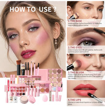 Load image into Gallery viewer, All In One Makeup Set Gathering All Cosmetic Including Base Makeup, Concealer, Contour ,Powder Blusher, Eyebrow Eye, Lip Makeup
