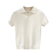 Load image into Gallery viewer, 2026 Men's Summer Polo Shirt Korean Style Slim Wrinkle Resistant Collar Solid Color T-Shirts Casual Thin Sleeve Trendy Knit Tops

