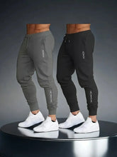 Load image into Gallery viewer, Men's 2-Pack Printed Casual Joggers, 100% Polyester, Soft Breathable Lightweight Fabric, Loose Fit Stylish Sports Trousers
