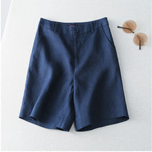 Load image into Gallery viewer, Women's Shorts Linen Half Knee Length Mid Wide Female Short Pants Bermuda Offer Aesthetic Hot Streetwear Korean Style For Summer
