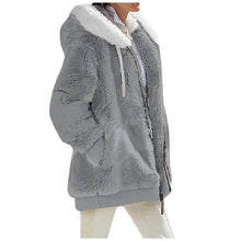 Load image into Gallery viewer, Autumn Winter Fashion Women's Coat New Casual Hooded Zipper Lady Clothes Cashmere Female Fleece Jacket Solid Color Ladies Coats
