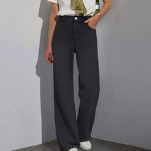 Load image into Gallery viewer, High Waist Draped Straight Jeans
