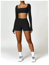 Load image into Gallery viewer, Summer 2PCS Yoga Suit Sports Set Women Quick-Dry Gym Set Women Tracksuit Running Workout Long Sleeve Sports Shirt Yoga Clothing
