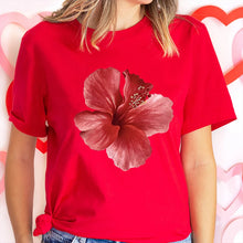 Load image into Gallery viewer, Pink Hibiscus Casual Y2K Tee
