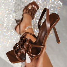 Load image into Gallery viewer, Women Square Toe Slingback Heel Sandals

