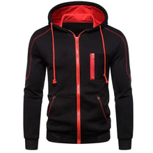 Load image into Gallery viewer, Men tracksuit zipper hood multi-pocket and protective pants casual jogging tracksuit fall/winter 2-piece setLarge size S-3XL
