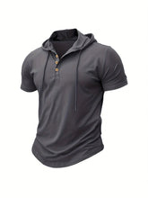 Load image into Gallery viewer, Men T Shirts  Summer Slim Fitness Hooded Short-Sleeved Bodybuilding Quick Dry Tshirt Male Gym Clothes Breathable Sports Tops
