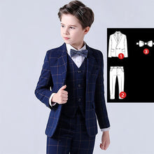 Load image into Gallery viewer, Formal Kids Plaid Tuxedo Suit
