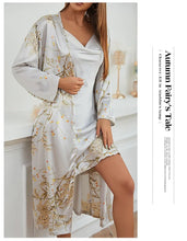 Load image into Gallery viewer, 2-pcs Women's Nightgown Women's Pajamas Satin Dress Sexy Slip Dress Women's Silk Robe Satin Woman Nightie Home Suit for Women
