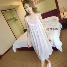 Load image into Gallery viewer, Embroidery Transparent Slip Sleepwear for Sleeping Big Size Night Dress Sexy Lingerie Nightgown Women Home Clothing
