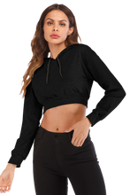 Load image into Gallery viewer, Cropped Hooded Pullover Sweatshirt Women
