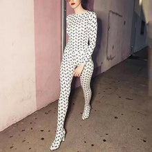 Load image into Gallery viewer, Women Jumpsuit Y2K Streetwear Moon Print Jumpsuit Elastic Long Sleeve Round Neck Autumn Sexy Fashion Bodysuit
