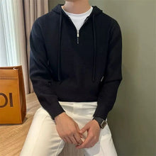 Load image into Gallery viewer, Hooded New Internet Celebrity Men's Sweater Versatile Popular Autumn Winter Solid Color Zipper Bottoming Trendy Hoodies Casual
