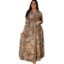 Load image into Gallery viewer, Women's Fashion  New Sexy Elegant Dress Temperament Digital Printing Long Shirt Dress Ladies Elegant Commuter Casual Dress

