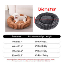 Load image into Gallery viewer, 40-90cm 6 Sizes Round Pet Bed for Large Dog Bed Super Soft Cat Bed Plush Dog House for Medium Dog House Winter Warm Sleeping

