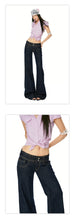 Load image into Gallery viewer, Women Vintage Blue Jeans Hip Hop Fashion Streetwear Y2K Wide Leg Straight Low Waist Jeans Baggy Denim Pants

