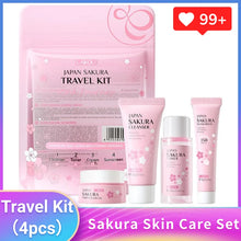 Load image into Gallery viewer, Sakura Skin Care Set facial Cleanser,Serum,Toner,Sunscreen,facial cream Beauty skin care For Women Gifts Routine Travel Kit
