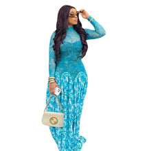 Load image into Gallery viewer, Floral Turtleneck A-Line Maxi Dress
