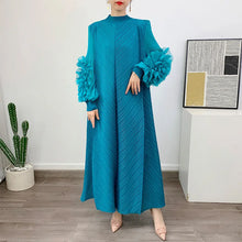 Load image into Gallery viewer, Women Elegant Evening Party Dresses 2025 Summer New Solid Colour Classic Long Sleeve Plate Flower Design Prom Dresses Female
