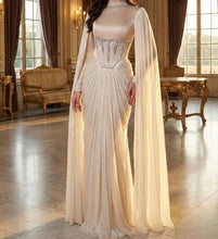 Load image into Gallery viewer, Aenyrst Elegant Party Dresses Formal Occasion Prom Gowns A-Line Floor-Length Beads Customized فساتين طويلة بأكما
