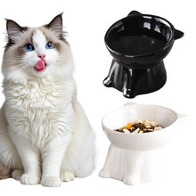Load image into Gallery viewer, Cat Bowl Pet Accessories Ceramic Diagonal High Feet Cute Protection Cervical Spine Dog Bowl Drink Water Bowl Pet Supplies
