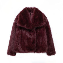 Load image into Gallery viewer, HH 2024 Women 's Vintage Soild Faux Fur Coat Turn-down Collar Long Sleeve Warm Plush Wool Coats Lady Winter Autumn Outwear
