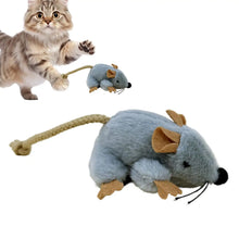 Load image into Gallery viewer, Plush Cat Toy Mouse Realistic Moving Tail with Sound Interactive Kitten Toys for Indoor Cats Hunting Game Play Pet Supplies
