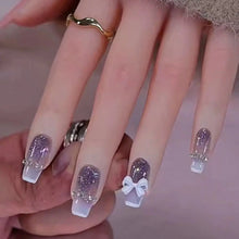 Load image into Gallery viewer, 24pcs Gradient Fake Nails French Ballerina Nail Waterproof Faux Medium Coffin false nails Fingernails Press on Nails Tips
