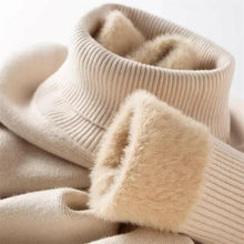 Load image into Gallery viewer, Men’s Thermal Fleece High-Neck Knitted Sweater
