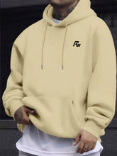 Load image into Gallery viewer, Men Women Hooded Sweatshirt. Simple Tiny Graphic On Chest, Oversized Long Sleeve Pullover Hoodie Basic Daily Casual Street Top
