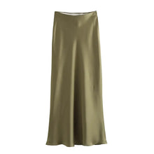 Load image into Gallery viewer, Elegant Satin Office Midi Skirt
