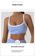 Load image into Gallery viewer, Yoga Sports Bra Color Clashing Shock Absorbing Brassiere Women Full Cup Breathable Gym Tube top Bra Yoga Workout Underwear
