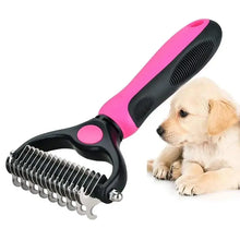 Load image into Gallery viewer, Pet Pro Grooming Tool Pet Grooming Brush, Double Sided Shedding Comb and for Dogs &amp; Cats, Dog Grooming Rakes Tools
